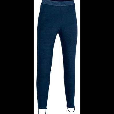 Leggings azuis escuras com tiras pretas de silicone para os pés