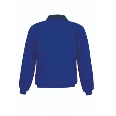 Camisola azul royal de manga comprida com gola escura