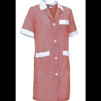 Bata feminina com riscas vermelhas e detalhes brancos