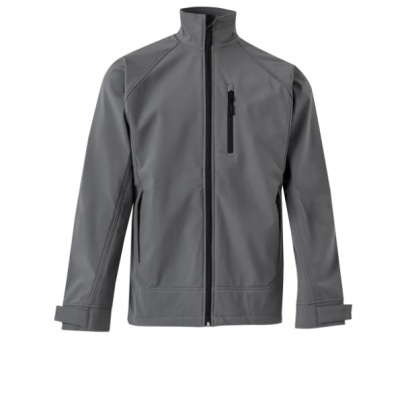 Casaco cinzento com fechos de correr e punhos ajustáveis