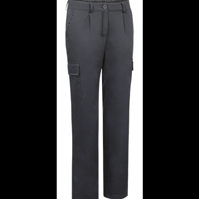 Calças pretas com bolso cargo e cós elástico