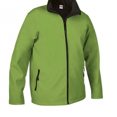 Casaco verde com fecho preto e gola preta