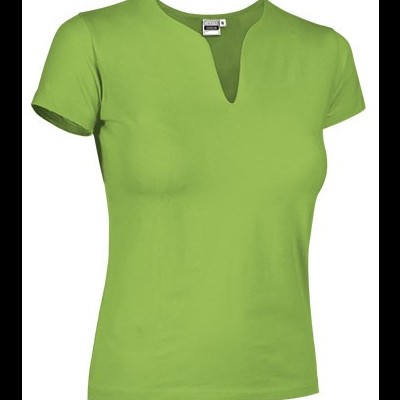 T-shirt feminina verde com decote em V