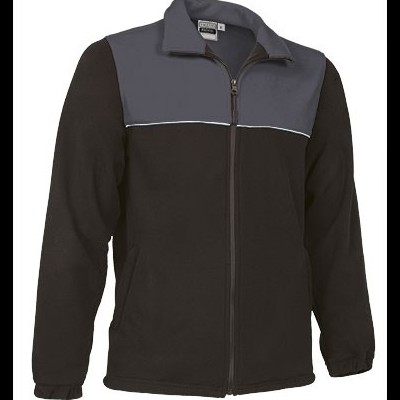 Casaco desportivo masculino preto e cinza com fecho zipper