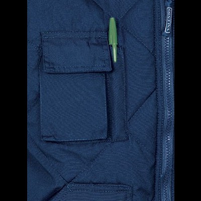 Casaco azul escuro acolchoado com bolsos e fecho VALENTON
