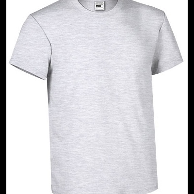T-shirt cinzenta clara de mangas curtas com gola redonda