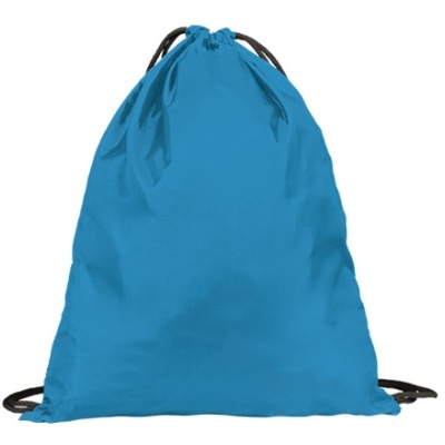 Mochila saco azul com cordões pretos