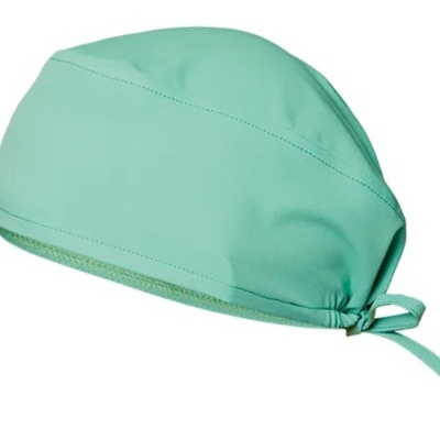 Touca cirúrgica verde água com fita para ajuste