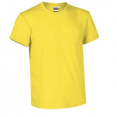 T-shirt amarela de manga curta com gola redonda