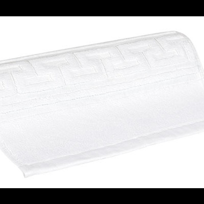 Tapete de banho branco com padrão geométrico em relevo