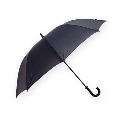 Guarda-chuva preto aberto com cabo curvo