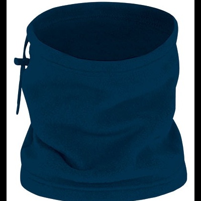 Cachecol tubular polar azul escuro com cordão ajustável