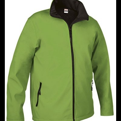 Casaco verde claro com fecho e detalhes pretos