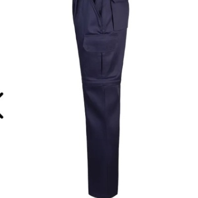 Calças de trabalho azuis com bolsos laterais grandes