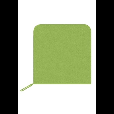 Toalha verde claro quadrada com alça no canto