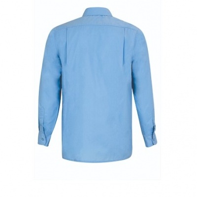 Camisa azul clara de manga comprida vista de costas
