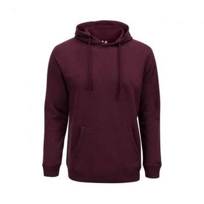 Hoodie vinho com capuz e bolso canguru