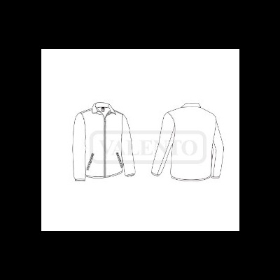 Desenho técnico de jaqueta frontal e costas