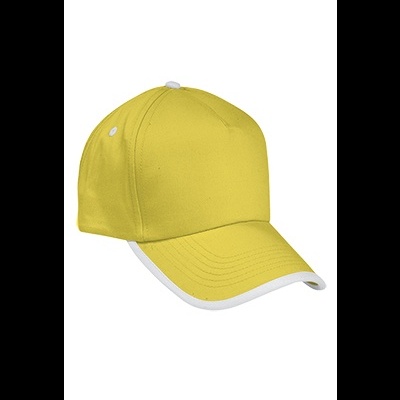 Boné amarelo com borda branca