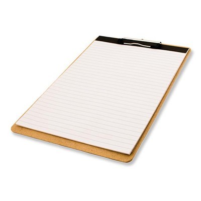 Prancheta com folhas pautadas e suporte preto