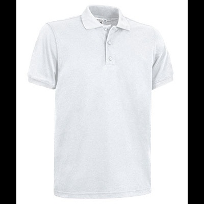 Polo branco de manga curta com três botões