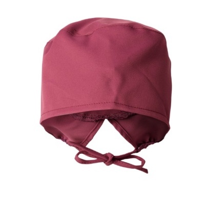 Gorro rosa em tecido liso com laço ajustável