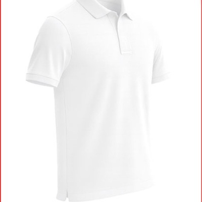Camiseta polo branca de manga curta com gola