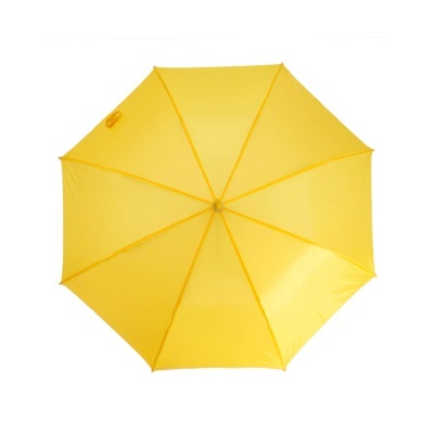Guarda-chuva amarelo aberto visto de cima