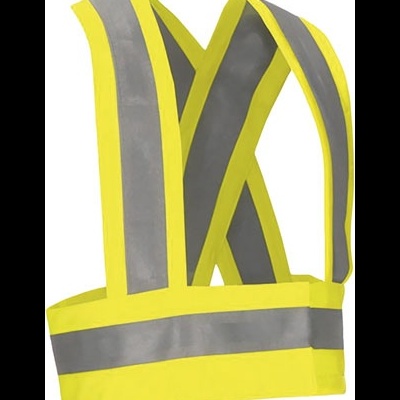Colete refletor amarelo com faixas cinza