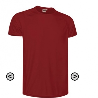Camiseta vermelha de manga curta com gola redonda