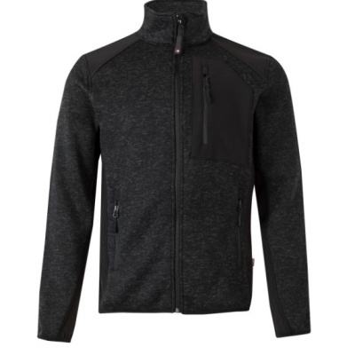 Casaco desportivo cinza escuro com fecho e bolsos