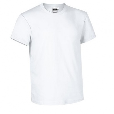 Camiseta branca de manga curta com gola redonda