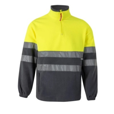 Sweatshirt de alta visibilidade amarelo e cinza escuro com faixas reflexivas