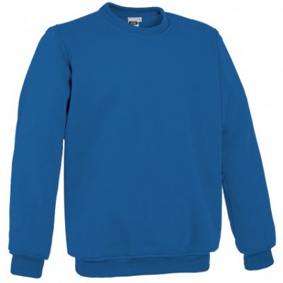 Sweatshirt azul de manga comprida com gola redonda