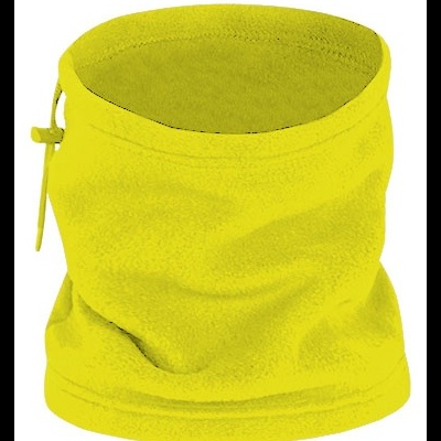 Cachecol tubular amarelo com cordão de ajuste