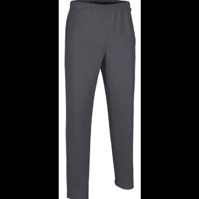 Calça comprida cinzenta escura com cintura elástica