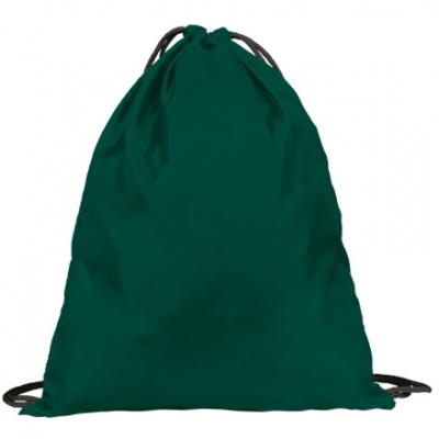 Mochila saco verde escuro com cordões pretos