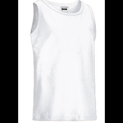 Camisola branca de alças com etiqueta interior visível