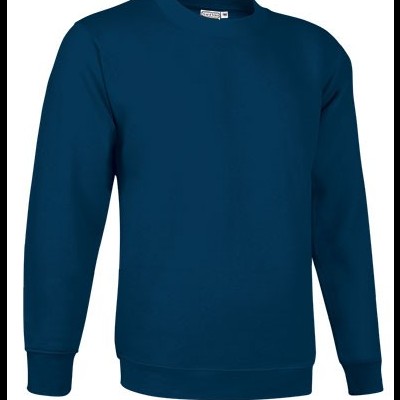 Sweatshirt unissexo azul escuro de manga comprida com gola redonda
