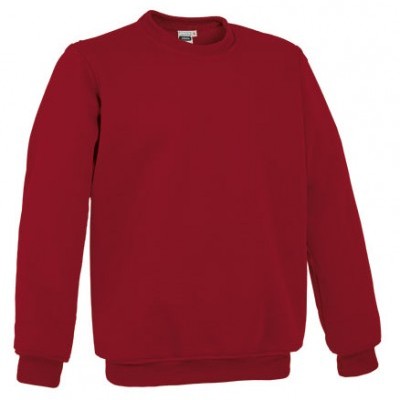 Sweatshirt vermelha de manga comprida com gola redonda