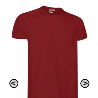 T-shirt vermelha de manga curta com gola redonda