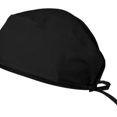 Touca preta com cordão de ajuste