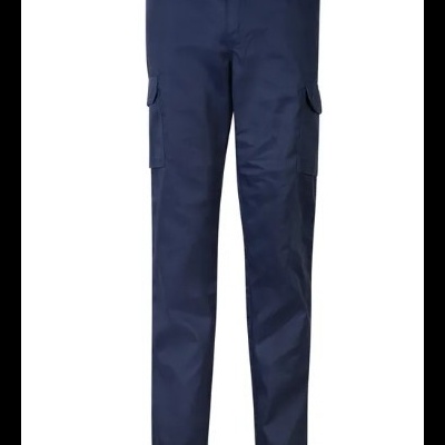 Calças cargo azuis escuras com bolsos laterais