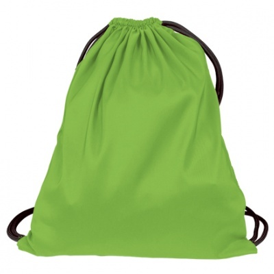 mochila saco verde com cordões pretos