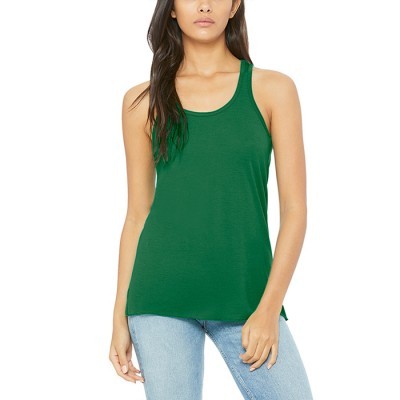 Top de alças verde liso usado com calças de ganga claras