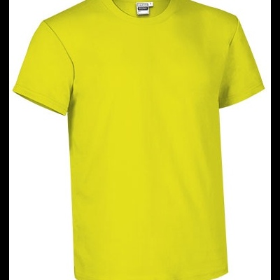 T-shirt masculina amarela de manga curta com gola redonda