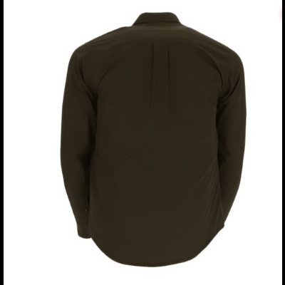 Camisa masculina castanha escura vista de costas