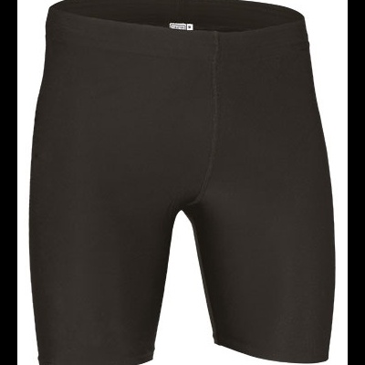 calções de compressão pretos com costuras visíveis