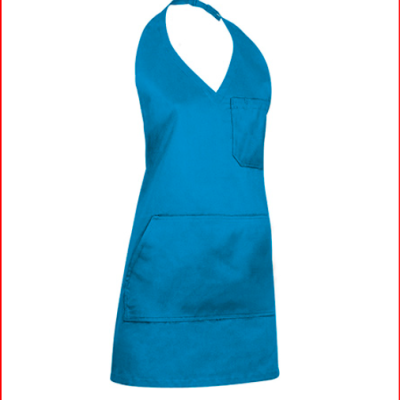 Vestido azul turquesa com bolso e alça ajustável