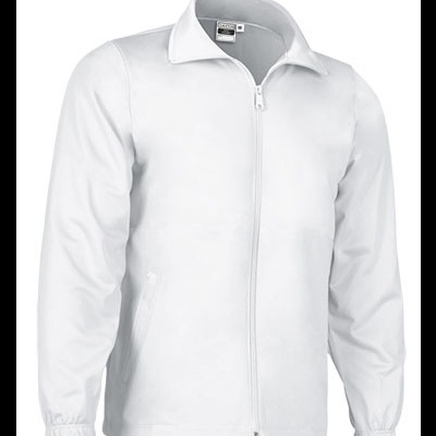 Casaco branco com fecho e gola de camisa